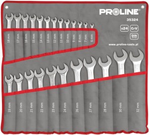 KLUCZE OCZKOWO-PŁASKIE SZT.24 (6-32MM), DIN 3113, CV,PROLINE