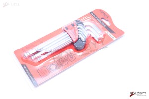 Zestaw 9 szt kluczy hex z kulką długie WT-09-HKD