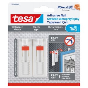TESA GWOŹDZIE SAMOPRZYLEPNE REG. 2 SZT DO1KG DO TAPET
