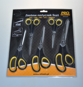 Nożyczki zestaw 5szt 140,170,190,220,250mm PRO-TECHNIK