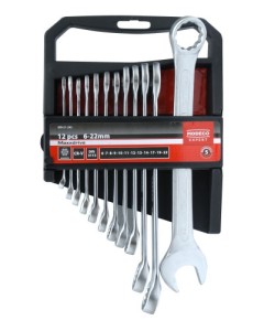 KPL. kluczy płasko-oczk. 12szt 6-22mm CR-V