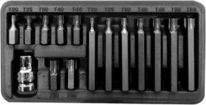 ZESTAW KOŃCÓWEK 10MM T20-T55 L=30/75MM 15SZT PROLINE