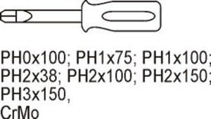 Wkładka do szuflady wkrętaki 7elementów  YATO
